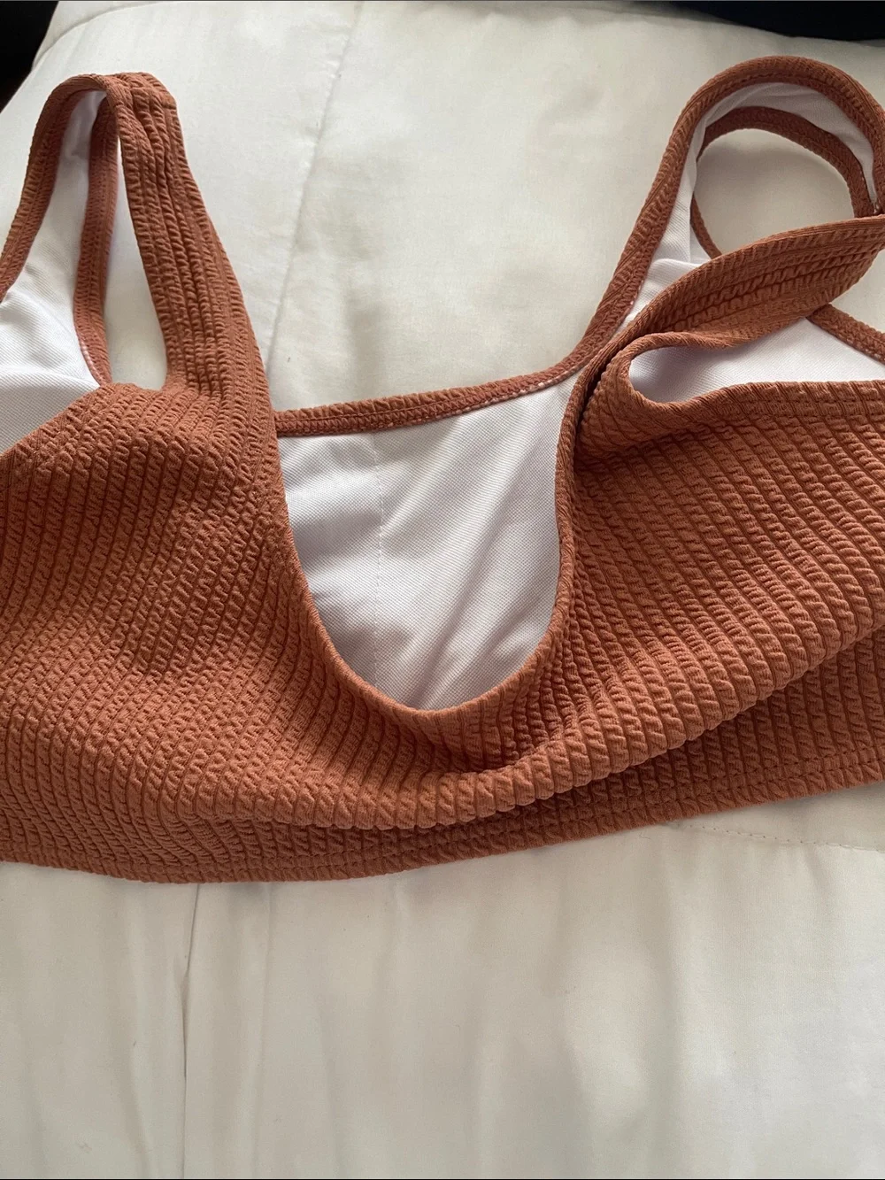 Textured Rust Brown Two-Piece Bikini Set